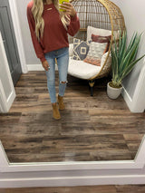 MAUVE TEXTURED SWEATER TOP
