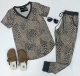 TAUPE LEOPARD COZY TOP