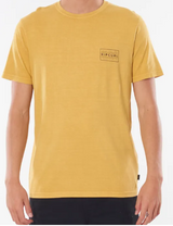 MENS MUSTARD RIPCURL BOX TEE