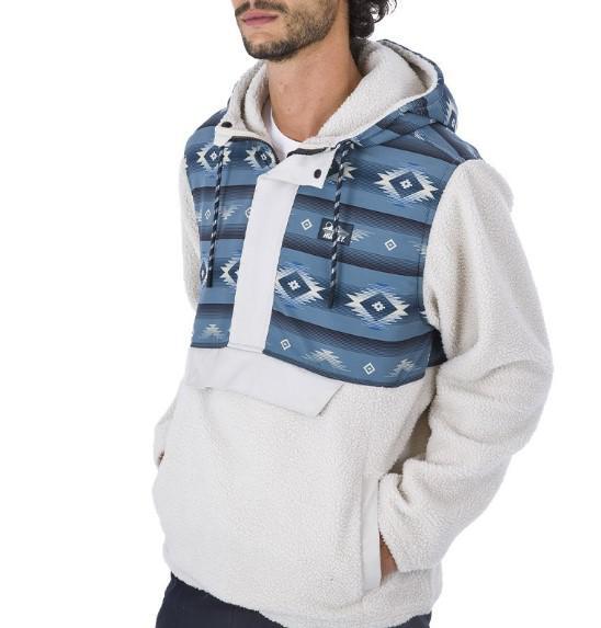 MENS HURLEY EVERGREEN BURRITO ANORAK QUARTER ZIP FLEECE