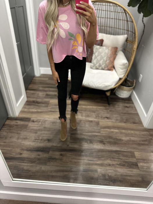 ONEILL VIBING PINK GRAPHIC TEE