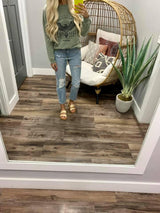 OLIVE FREEBIRD CREWNECK SWEATER