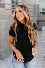 BLACK HOODED TOP