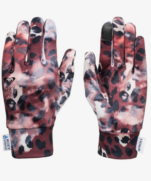ROXY MULTI COLOR ANIMAL PRINT SKI GLOVES