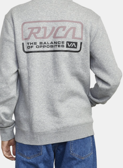 MENS RVCA HEATHER GREY TRANSMISSION HOODIE