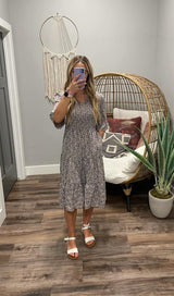 LAVENDER FLORAL SMOCKED DRESS