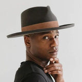 TWO ROADS HAT CO ECHO PARK FEDORA HAT – DARK EARTH