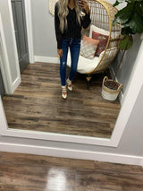 BLACK VINES SMOCKED FLORAL BLOUSE
