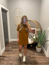 CAMEL POCKET DRESS
