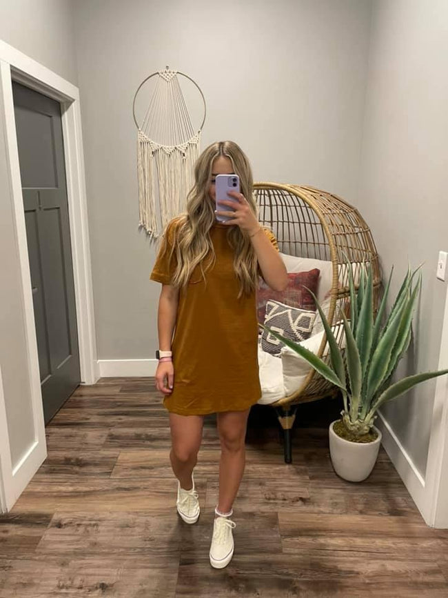 CAMEL POCKET DRESS