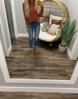 LIGHT RUST PANEL SWEATER TOP