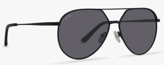 Diff Colin Black Grey Polarized Sunglasses