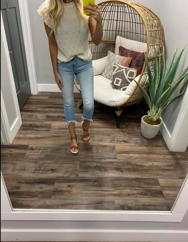 IVORY DOT WRINKLE BLOUSE