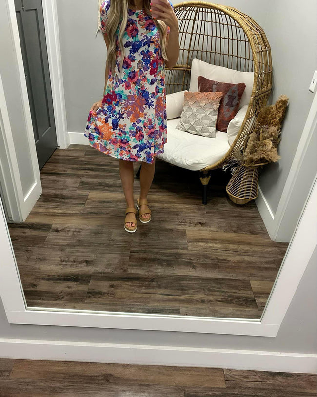 IVORY SPRING FLORAL DRESS