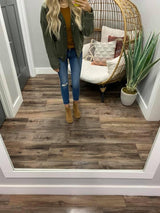 OLIVE FLEECE BOMBER JACKET