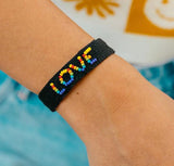 PURAVIDA WOVEN SEED BEAD LOVE BRACELET