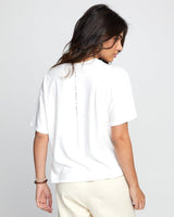 WHITE RVCA BACKBONE TEE