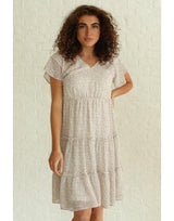 IVORY FRESH FLORAL TIERED DRESS
