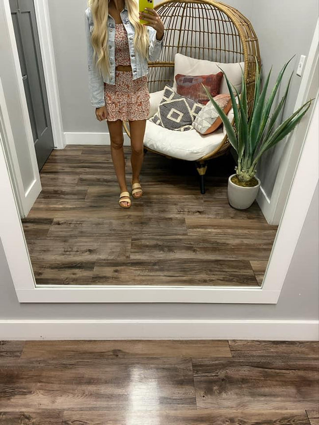 FLORAL SMOCKED TANK SKIRT SET