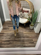MID WASH BACKED DENIM JEANS