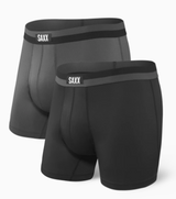 SAXX  2 PACK SPORTS MESH BOXER BRIEF BLACK AND GREY