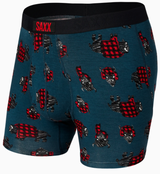 SAXX ULTRA BOXER BRIEFS STORM BLUE BUFFALO CHECK