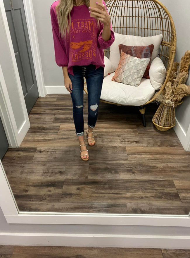 FUSCHIA MEET ME IN THE DESERT VINTAGE CREW