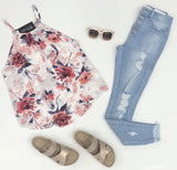 IVORY FLORAL TANK TOP