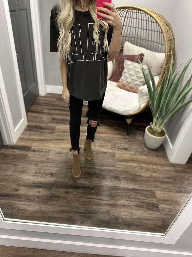 CHARCOAL PREMIUM CALI OVERSIZED TEE