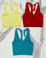 RED FREE PEOPLE RIBBED TANK