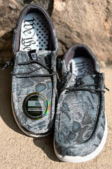 MENS HOWITZER ROAM WHITE GREY CAMO SLIP ON SHOES