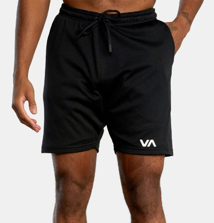 MENS BLACK V MESH SPORT SHORTS