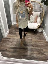 TAUPE WASHED FREE SPIRIT EAGLE TEE
