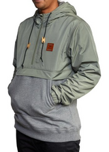 MENS RVCA CASCADE ALOE HALF ZIP ANORAK JACKET
