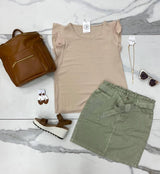 SAGE BELTED SKIRT