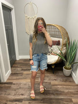 GREY RIBBED TOP