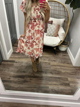 CATRINA PINK FLORAL SMOCKED DRESS