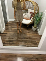 TAUPE LEOPARD SMOCK DRESS
