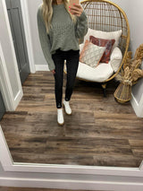 MINT CABLE KNIT SWEATER TOP