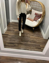 KYRA CREAM RIBBED SWEATER TOP