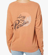 ROXY LAY Z LONG SLEEVE RUST TEE