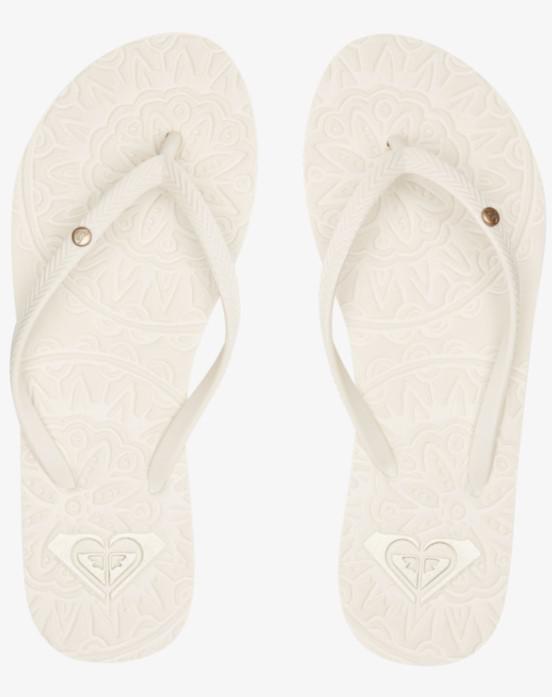 CREAM ROXY ANTILLES FLIP FLOP SANDALS