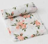 WHITE ROSE COTTON MUSLIN SWADDLE BLANKETS