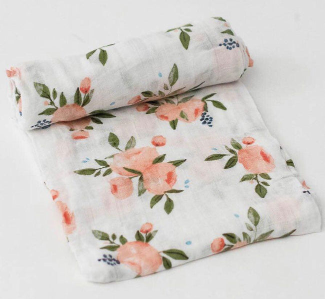 WHITE ROSE COTTON MUSLIN SWADDLE BLANKETS