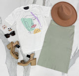 WHITE OUTLINE FACE TEE