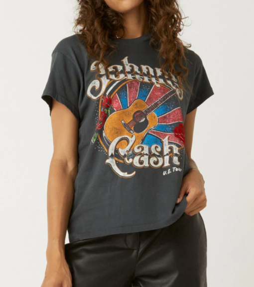 JOHNNY CASH RED ROSE BAND TEE