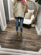 KIRSTIN NEUTRAL BUTTON UP BLOUSE