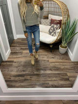 OLIVE STRIPE LONG SLEEVE TOP