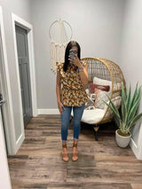 MUSTARD FLORAL PEPLUM BLOUSE