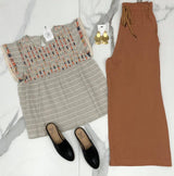 STRIPE BLOUSE WITH EMBROIDERY